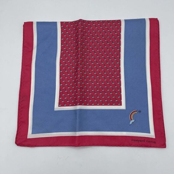 Vineyard Vines 100% Silk Scarf Ascot Handkerchief Spring Easter Pink Lavender - Picture 1 of 4